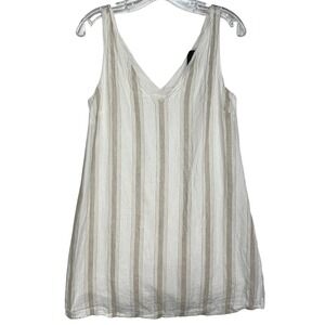 Alex Marie Striped Tank Dress Sleeveless Casual V‎ Neck Summer Dress S